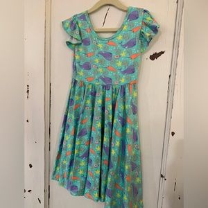 EUC DotDotSmile Size 5/6 Narwhal Dress